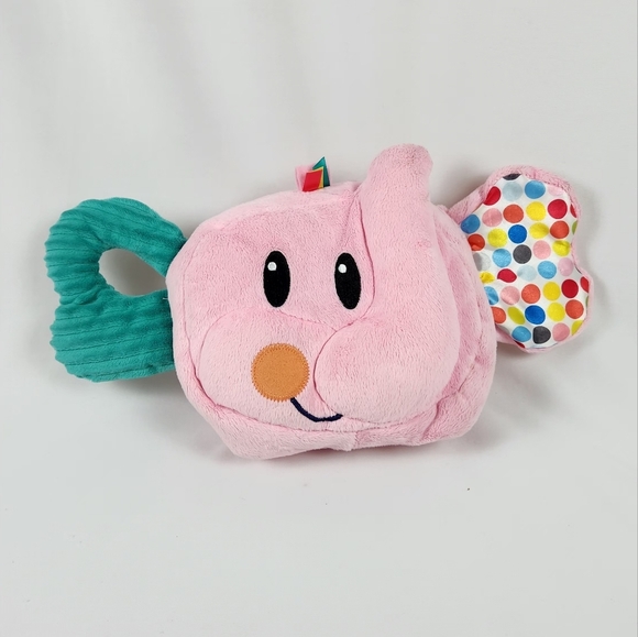 Playskool Fold ‘n Go Elephant Stuffed Animal Tummy Time Pink Baby Child Plush - Picture 12 of 13